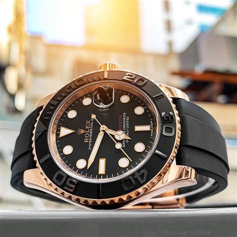 rolex black rubber strap rose gold